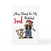 Ahoy Matey Pirate 3rd Birthday Tshirts and Gifts Greeting Card