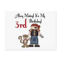 Ahoy Matey Pirate 3rd Birthday Tshirts and Gifts postcards