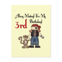 Ahoy Matey Pirate 3rd Birthday Tshirts and Gifts postcards