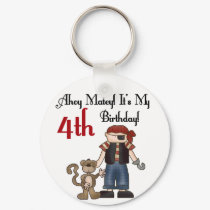 Ahoy Matey Pirate 4th Birthday Tshirts and Gifts keychains by kids_birthdays Ahoy Matey Pirate 4th Birthday Tshirts and Gifts keychains