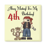 Ahoy Matey Pirate 4th Birthday Tshirts and Gifts Refrigerator Magnets