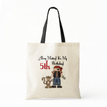 Ahoy Matey Pirate 5th Birthday Tote Bags