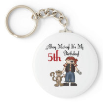 Ahoy Matey Pirate 5th Birthday Key Chains