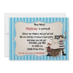 Ahoy Matey -Pirate birthday party invitation-blue