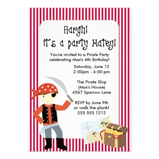 {ahoy, matey!} pirate party invitation