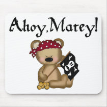 Ahoy Matey Teddy Bear Pirate Mouse Mat Mouse Pad