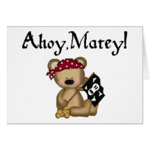 Ahoy Matey Teddy Bear Pirate Notecard