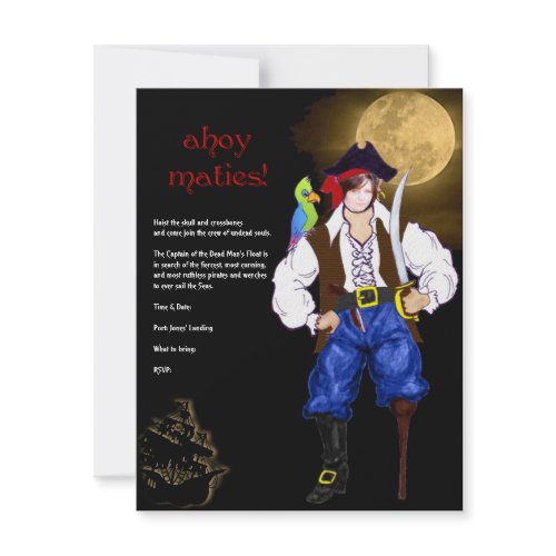 Ahoy Maties! Pirate Halloween Party invitation