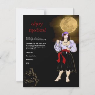 Ahoy Maties! Pirate Wench Halloween Party invitation