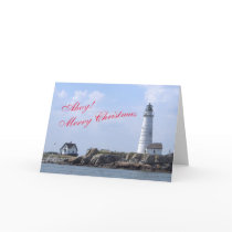Ahoy Merry Christmas Lighthouse cards