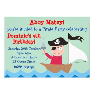 Ahoy! Pirate Birthday Party Invitations