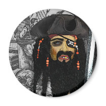 AHOY ! pirate day magnets by teeshop AHOY ! pirate day magnets