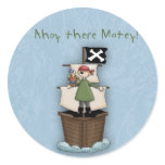 Ahoy There Matey!      Pirate Party Sticker