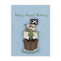 Ahoy There Matey!  Postcard Invite