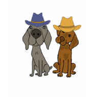AI- Weimaraner and Pointer in Cowboy Hats Shirts shirt