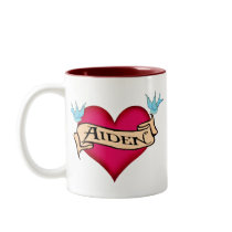 Aiden - Custom Heart Tattoo T-shirts & Gifts mugs