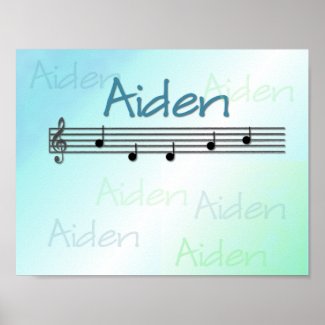 Aiden Musical Name Nursery Room Poster print