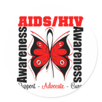 Aids Awareness Butterfly stickers by giftsforawareness Aids Awareness Butterfly stickers