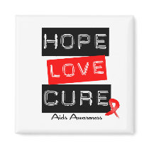 Aids Awareness Hope Love Cure Refrigerator Magnet
