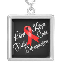 AIDS Awareness Love Hope Faith Necklace