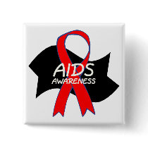 Aids Awareness Ribbon Pinback Button