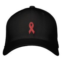 Aids Awareness Ribbon embroidered hats by ktreadwe Aids Awareness Ribbon embroidered hats