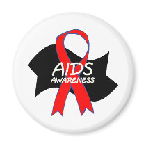 Aids Awareness Ribbon Fridge Magnet