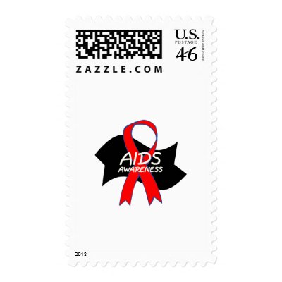 Aids Awareness Ribbon Postage by TeeZazzle