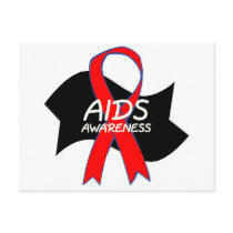 Aids Awareness Ribbon Postcards