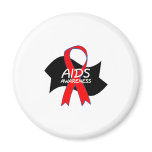 Aids Awareness Ribbon (Red/Blk) Fridge Magnet