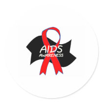 Aids Awareness Ribbon (Red/Blk) stickers
