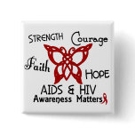 AIDS Celtic Butterfly 3 Buttons