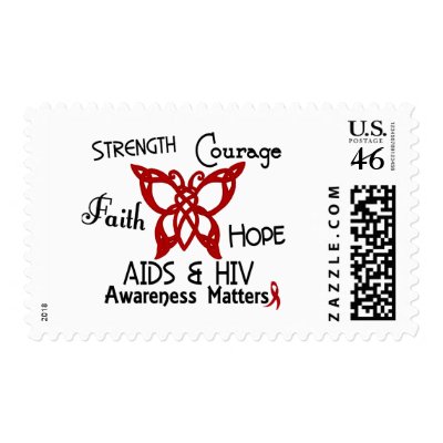 AIDS Celtic Butterfly 3 Postage Stamps by awarenessgifts