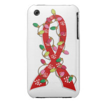 AIDS Christmas Lights Ribbon Iphone 3 Covers