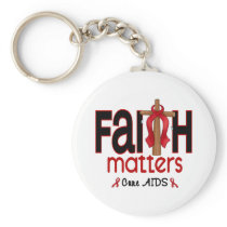AIDS Faith Matters Cross 1 Key Chain