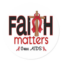 AIDS Faith Matters Cross 1 Sticker