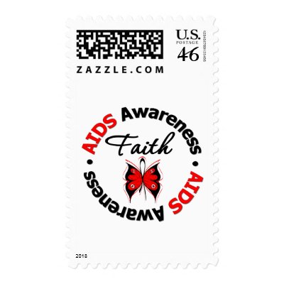 AIDS Faith Scripted Butterfly Postage Stamp by giftsforawareness