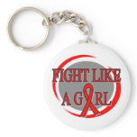 AIDS Fight Like A Girl Circular Keychains