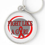 AIDS Fight Like A Girl Circular Keychains