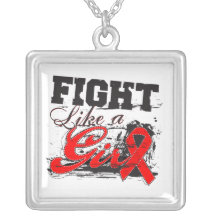 AIDS Fight Like A Girl Distressed Necklaces