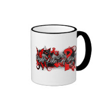 AIDS Fight Like A Girl Grunge Butterfly Coffee Mug