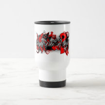 AIDS Fight Like A Girl Grunge Butterfly Mug