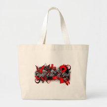 AIDS Fight Like A Girl Grunge Butterfly Tote Bag