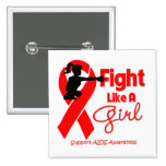AIDS Fight Like A Girl Knock Out buttons