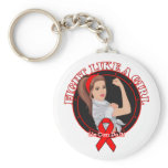 AIDS Fight Like A Girl Modern Rosie Key Chain