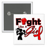 AIDS Fight Like A Girl Silhouette buttons