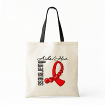 Aids HIV Awareness Gemstone Ribbon Tote Bag