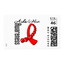 Aids HIV Awareness Gemstone Ribbon Postage Stamps