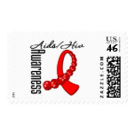 Aids HIV Awareness Gemstone Ribbon postage