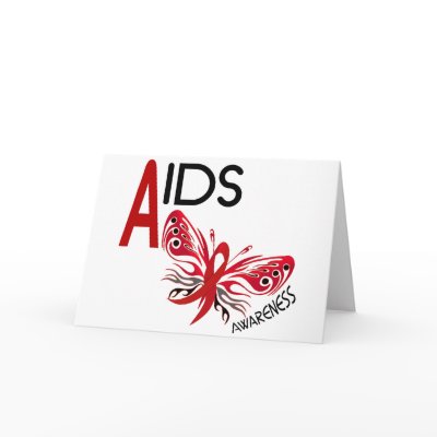 AIDS / HIV Butterfly 3 Awareness Cards by awarenessgifts